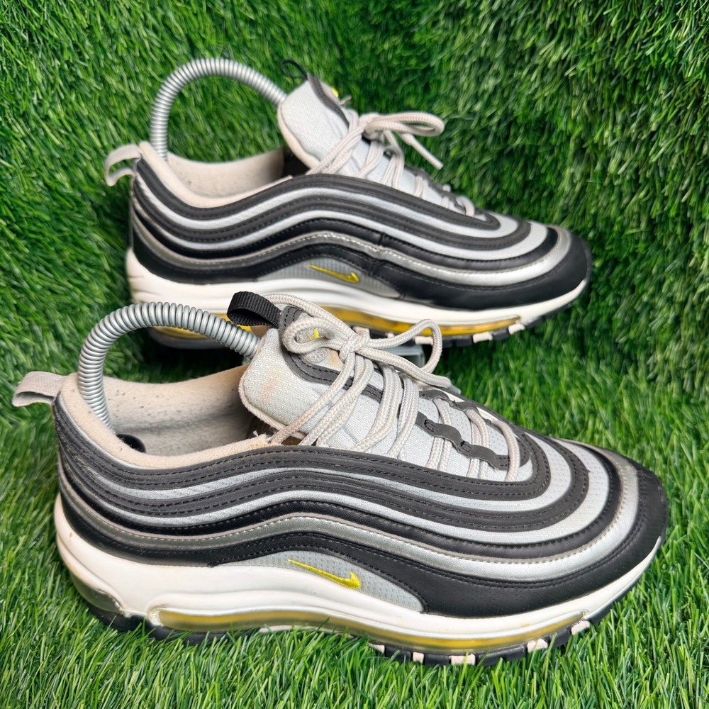 Nike Air Max 97 GS Black Wolf Grey Yellow 921522-010 Kids Size 6.5Y